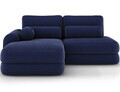 Coltar extensibil stanga 3 locuri ELTAP, Ripeli, 217x175x96 cm, lemn/catifea din poliester, albastru inchis