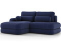 Coltar extensibil stanga 3 locuri ELTAP, Ripeli, 217x175x96 cm, lemn/catifea din poliester, albastru inchis