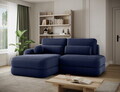 Coltar extensibil stanga 3 locuri ELTAP, Ripeli, 217x175x96 cm, lemn/catifea din poliester, albastru inchis