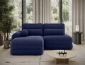 Coltar extensibil stanga 3 locuri ELTAP, Ripeli, 217x175x96 cm, lemn/catifea din poliester, albastru inchis