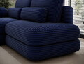 Coltar extensibil stanga 3 locuri ELTAP, Ripeli, 217x175x96 cm, lemn/catifea din poliester, albastru inchis