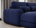 Coltar extensibil stanga 3 locuri ELTAP, Ripeli, 217x175x96 cm, lemn/catifea din poliester, albastru inchis