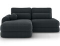 Coltar extensibil stanga 3 locuri ELTAP, Ripeli, 217x175x96 cm, lemn/catifea din poliester, verde inchis