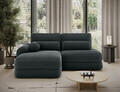 Coltar extensibil stanga 3 locuri ELTAP, Ripeli, 217x175x96 cm, lemn/catifea din poliester, verde inchis