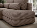 Coltar extensibil stanga 3 locuri ELTAP, Ripeli, 217x175x96 cm, lemn/catifea din poliester, maro deschis