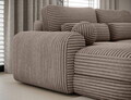 Coltar extensibil stanga 3 locuri ELTAP, Ripeli, 217x175x96 cm, lemn/catifea din poliester, maro deschis