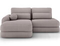 Coltar extensibil stanga 3 locuri ELTAP, Ripeli, 217x175x96 cm, lemn/catifea din poliester, gri
