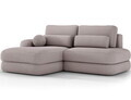 Coltar extensibil stanga 3 locuri ELTAP, Ripeli, 217x175x96 cm, lemn/catifea din poliester, gri