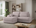 Coltar extensibil stanga 3 locuri ELTAP, Ripeli, 217x175x96 cm, lemn/catifea din poliester, gri