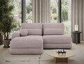 Coltar extensibil stanga 3 locuri ELTAP, Ripeli, 217x175x96 cm, lemn/catifea din poliester, gri