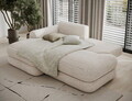 Coltar extensibil stanga 3 locuri ELTAP, Ripeli, 217x175x96 cm, lemn/catifea din poliester, alb