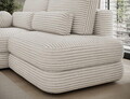 Coltar extensibil stanga 3 locuri ELTAP, Ripeli, 217x175x96 cm, lemn/catifea din poliester, alb