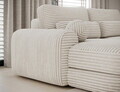 Coltar extensibil stanga 3 locuri ELTAP, Ripeli, 217x175x96 cm, lemn/catifea din poliester, alb