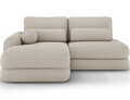 Coltar extensibil stanga 3 locuri ELTAP, Ripeli, 217x175x96 cm, lemn/catifea din poliester, bej deschis