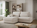 Coltar extensibil stanga 3 locuri ELTAP, Ripeli, 217x175x96 cm, lemn/catifea din poliester, bej deschis