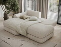 Coltar extensibil stanga 3 locuri ELTAP, Ripeli, 217x175x96 cm, lemn/catifea din poliester, bej deschis