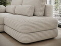 Coltar extensibil stanga 3 locuri ELTAP, Ripeli, 217x175x96 cm, lemn/catifea din poliester, bej deschis