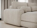 Coltar extensibil stanga 3 locuri ELTAP, Ripeli, 217x175x96 cm, lemn/catifea din poliester, bej deschis