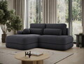 Coltar extensibil stanga 3 locuri ELTAP, Ripeli, 217x175x96 cm, lemn/catifea din poliester, negru