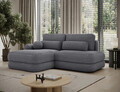 Coltar extensibil stanga 3 locuri ELTAP, Ripeli, 217x175x96 cm, lemn/catifea din poliester, gri inchis