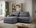 Coltar extensibil stanga 3 locuri ELTAP, Ripeli, 217x175x96 cm, lemn/catifea din poliester, gri inchis