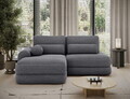 Coltar extensibil stanga 3 locuri ELTAP, Ripeli, 217x175x96 cm, lemn/catifea din poliester, gri inchis