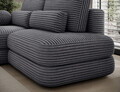 Coltar extensibil stanga 3 locuri ELTAP, Ripeli, 217x175x96 cm, lemn/catifea din poliester, gri inchis
