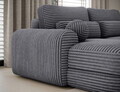 Coltar extensibil stanga 3 locuri ELTAP, Ripeli, 217x175x96 cm, lemn/catifea din poliester, gri inchis