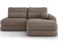 Coltar extensibil dreapta 3 locuri ELTAP, Ripeli, 217x175x96 cm, lemn/catifea din poliester, maro deschis