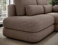 Coltar extensibil dreapta 3 locuri ELTAP, Ripeli, 217x175x96 cm, lemn/catifea din poliester, maro deschis