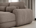 Coltar extensibil dreapta 3 locuri ELTAP, Ripeli, 217x175x96 cm, lemn/catifea din poliester, maro deschis