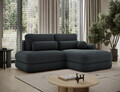 Coltar extensibil dreapta 3 locuri ELTAP, Ripeli, 217x175x96 cm, lemn/catifea din poliester, verde inchis