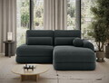 Coltar extensibil dreapta 3 locuri ELTAP, Ripeli, 217x175x96 cm, lemn/catifea din poliester, verde inchis