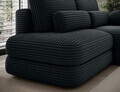 Coltar extensibil dreapta 3 locuri ELTAP, Ripeli, 217x175x96 cm, lemn/catifea din poliester, verde inchis