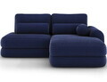 Coltar extensibil dreapta 3 locuri ELTAP, Ripeli, 217x175x96 cm, lemn/catifea din poliester, albastru inchis