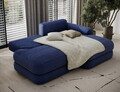 Coltar extensibil dreapta 3 locuri ELTAP, Ripeli, 217x175x96 cm, lemn/catifea din poliester, albastru inchis