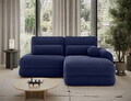 Coltar extensibil dreapta 3 locuri ELTAP, Ripeli, 217x175x96 cm, lemn/catifea din poliester, albastru inchis