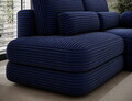 Coltar extensibil dreapta 3 locuri ELTAP, Ripeli, 217x175x96 cm, lemn/catifea din poliester, albastru inchis