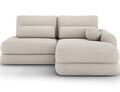 Coltar extensibil dreapta 3 locuri ELTAP, Ripeli, 217x175x96 cm, lemn/catifea din poliester, alb