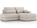 Coltar extensibil dreapta 3 locuri ELTAP, Ripeli, 217x175x96 cm, lemn/catifea din poliester, alb