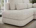Coltar extensibil dreapta 3 locuri ELTAP, Ripeli, 217x175x96 cm, lemn/catifea din poliester, alb