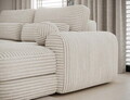 Coltar extensibil dreapta 3 locuri ELTAP, Ripeli, 217x175x96 cm, lemn/catifea din poliester, alb