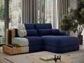 Coltar extensibil dreapta 3 locuri ELTAP, Ripeli, 217x175x96 cm, lemn/catifea din poliester, alb