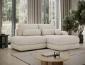 Coltar extensibil dreapta 3 locuri ELTAP, Ripeli, 217x175x96 cm, lemn/catifea din poliester, bej deschis