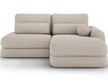 Coltar extensibil dreapta 3 locuri ELTAP, Ripeli, 217x175x96 cm, lemn/catifea din poliester, bej deschis