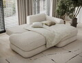 Coltar extensibil dreapta 3 locuri ELTAP, Ripeli, 217x175x96 cm, lemn/catifea din poliester, bej deschis