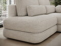 Coltar extensibil dreapta 3 locuri ELTAP, Ripeli, 217x175x96 cm, lemn/catifea din poliester, bej deschis