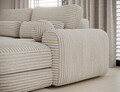 Coltar extensibil dreapta 3 locuri ELTAP, Ripeli, 217x175x96 cm, lemn/catifea din poliester, bej deschis