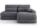 Coltar extensibil dreapta 3 locuri ELTAP, Ripeli, 217x175x96 cm, lemn/catifea din poliester, gri inchis