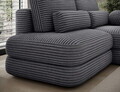 Coltar extensibil dreapta 3 locuri ELTAP, Ripeli, 217x175x96 cm, lemn/catifea din poliester, gri inchis